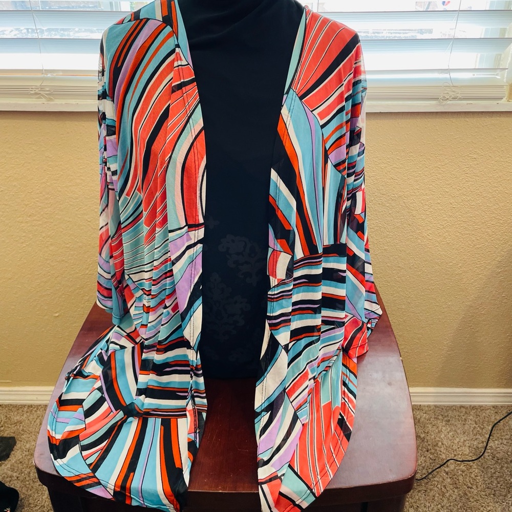 Colorful Kaftan Cover Up/Cardigan Size 4X